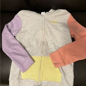 Girls Puma Multi-Colored, Zip-Up Hoodie, EUC. Worn 1X No piling, holes, etc.
